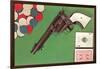 Gun, Cards and Chips-null-Framed Art Print