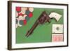 Gun, Cards and Chips-null-Framed Art Print