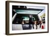 Gun dogs in the back of 4x4 on a shoot in Wiltshire, England-John Alexander-Framed Photographic Print