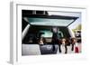 Gun dogs in the back of 4x4 on a shoot in Wiltshire, England-John Alexander-Framed Photographic Print