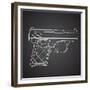 Gun Doodle on Black Background-Alisa Foytik-Framed Premium Giclee Print