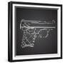 Gun Doodle on Black Background-Alisa Foytik-Framed Premium Giclee Print