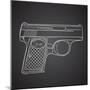 Gun Doodle on Black Background-Alisa Foytik-Mounted Premium Giclee Print