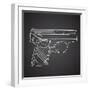 Gun Doodle on Black Background-Alisa Foytik-Framed Art Print