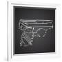 Gun Doodle on Black Background-Alisa Foytik-Framed Art Print