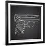 Gun Doodle on Black Background-Alisa Foytik-Framed Art Print