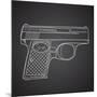 Gun Doodle on Black Background-Alisa Foytik-Mounted Art Print