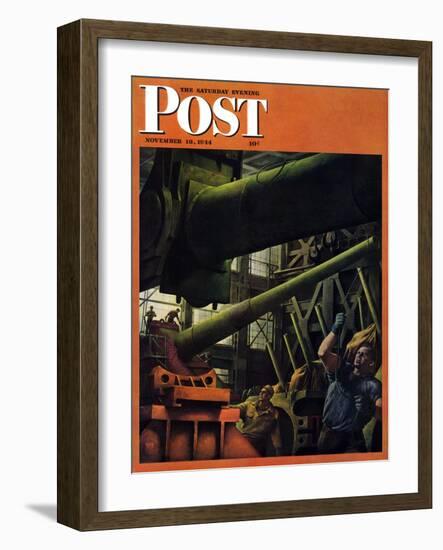 "Gun Factory," Saturday Evening Post Cover, November 18, 1944-Robert Riggs-Framed Giclee Print