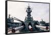 Gun Turrets of the U.S.S. Iowa-Jacques M. Chenet-Framed Stretched Canvas