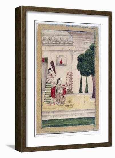 Gunakali Ragini, Ragamala Album, School of Rajasthan, 19th Century-null-Framed Giclee Print