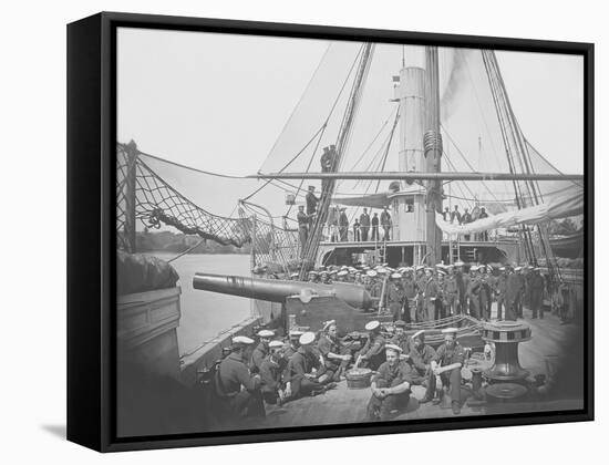 Gunboat Uss Mendota on James River During the American Civil War-Stocktrek Images-Framed Stretched Canvas