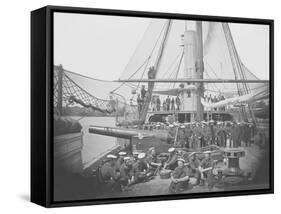 Gunboat Uss Mendota on James River During the American Civil War-Stocktrek Images-Framed Stretched Canvas