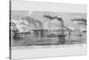 Gunboats Shell Island #10 on the Mississippi-Frank Leslie-Stretched Canvas