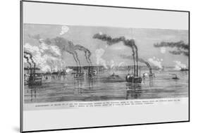 Gunboats Shell Island #10 on the Mississippi-Frank Leslie-Mounted Art Print