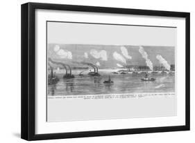 Gunboats Shell Island #10 on the Mississippi-Frank Leslie-Framed Art Print