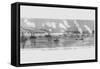 Gunboats Shell Island #10 on the Mississippi-Frank Leslie-Framed Stretched Canvas