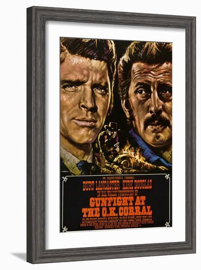 Gunfight at the O.K. Corral, German Poster Art, 1957-null-Framed Art Print