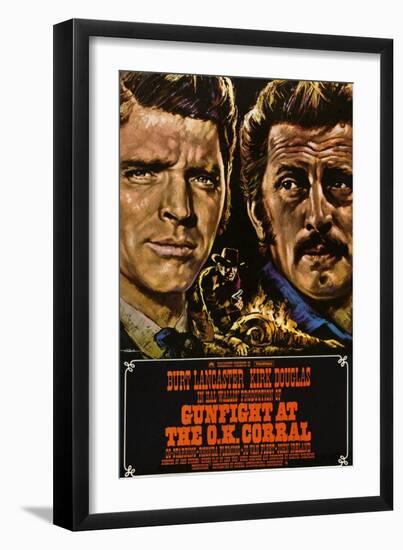 Gunfight at the O.K. Corral, German Poster Art, 1957-null-Framed Art Print