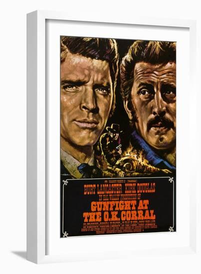 Gunfight at the O.K. Corral, German Poster Art, 1957-null-Framed Art Print