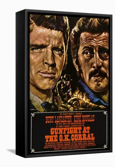 Gunfight at the O.K. Corral, German Poster Art, 1957-null-Framed Stretched Canvas