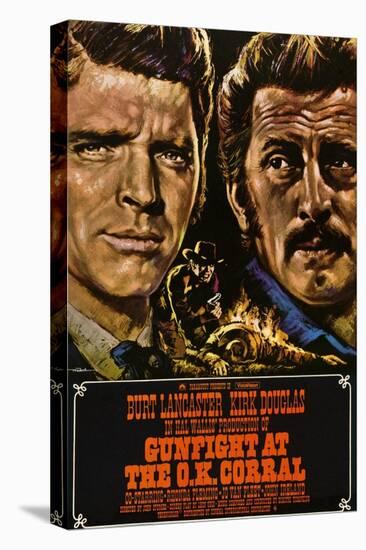 Gunfight at the O.K. Corral, German Poster Art, 1957-null-Stretched Canvas