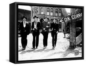 Gunfight at the O.K. Corral, Kirk Douglas, Burt Lancaster, John Hudson, Deforest Kelley, 1957-null-Framed Stretched Canvas