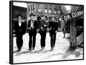 Gunfight at the O.K. Corral, Kirk Douglas, Burt Lancaster, John Hudson, Deforest Kelley, 1957-null-Framed Photo