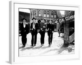 Gunfight at the O.K. Corral, Kirk Douglas, Burt Lancaster, John Hudson, Deforest Kelley, 1957-null-Framed Photo