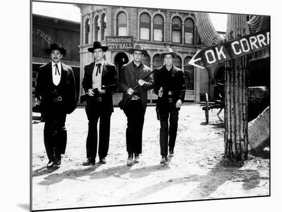 Gunfight at the O.K. Corral, Kirk Douglas, Burt Lancaster, John Hudson, Deforest Kelley, 1957-null-Mounted Photo