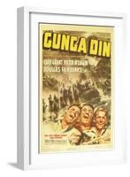 Gunga Din, Cary Grant, Victor McLaglen, Douglas Fairbanks Jr., 1939, poster art-null-Framed Art Print