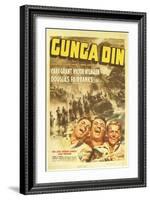 Gunga Din, Cary Grant, Victor McLaglen, Douglas Fairbanks Jr., 1939, poster art-null-Framed Art Print