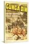 Gunga Din, Cary Grant, Victor McLaglen, Douglas Fairbanks Jr., 1939, poster art-null-Stretched Canvas