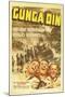 Gunga Din, Cary Grant, Victor McLaglen, Douglas Fairbanks Jr., 1939, poster art-null-Mounted Art Print