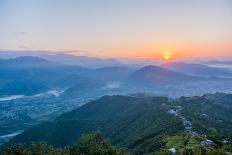 Pokhara Sunrise at Sarangkot Hill with View of Himalayan Mountain Range.-Gunnar van Eenige-Stretched Canvas