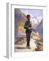 Gunner of the Mountain Battery, Punjabi Musalman, Illustration for 'Armies-Alfred Crowdy Lovett-Framed Giclee Print