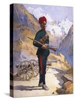 Gunner of the Mountain Battery, Punjabi Musalman, Illustration for 'Armies-Alfred Crowdy Lovett-Stretched Canvas