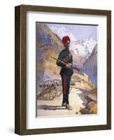 Gunner of the Mountain Battery, Punjabi Musalman, Illustration for 'Armies-Alfred Crowdy Lovett-Framed Giclee Print