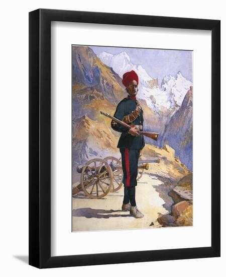 Gunner of the Mountain Battery, Punjabi Musalman, Illustration for 'Armies-Alfred Crowdy Lovett-Framed Giclee Print