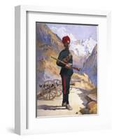 Gunner of the Mountain Battery, Punjabi Musalman, Illustration for 'Armies-Alfred Crowdy Lovett-Framed Giclee Print