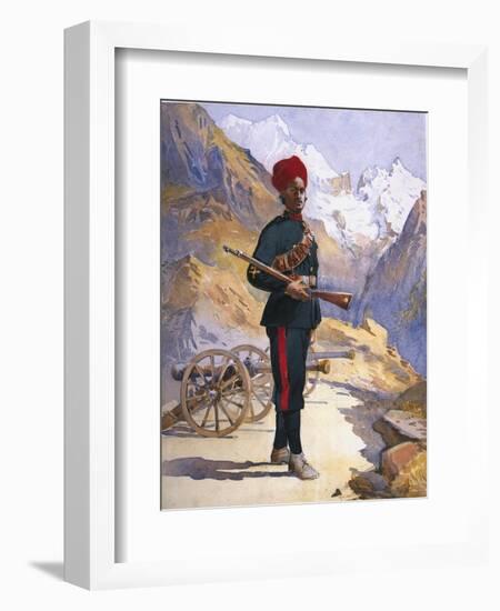 Gunner of the Mountain Battery, Punjabi Musalman, Illustration for 'Armies-Alfred Crowdy Lovett-Framed Giclee Print