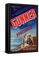 Gunner Vegetable Label - Raymondville, TX-Lantern Press-Framed Stretched Canvas