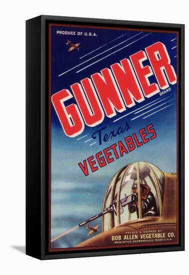 Gunner Vegetable Label - Raymondville, TX-Lantern Press-Framed Stretched Canvas