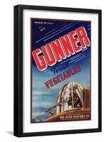 Gunner Vegetable Label - Raymondville, TX-Lantern Press-Framed Art Print