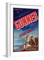 Gunner Vegetable Label - Raymondville, TX-Lantern Press-Framed Art Print