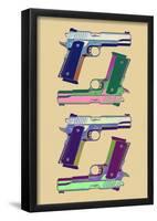 Guns Amber Pop Art Poster-null-Framed Poster