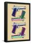 Guns Amber Pop Art Poster-null-Framed Poster