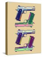 Guns Amber Pop Art Poster-null-Stretched Canvas