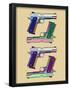 Guns Amber Pop Art Poster-null-Framed Poster