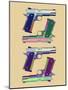 Guns Amber Pop Art Poster-null-Mounted Poster