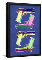 Guns Blue Pop-Art Poster-null-Framed Poster